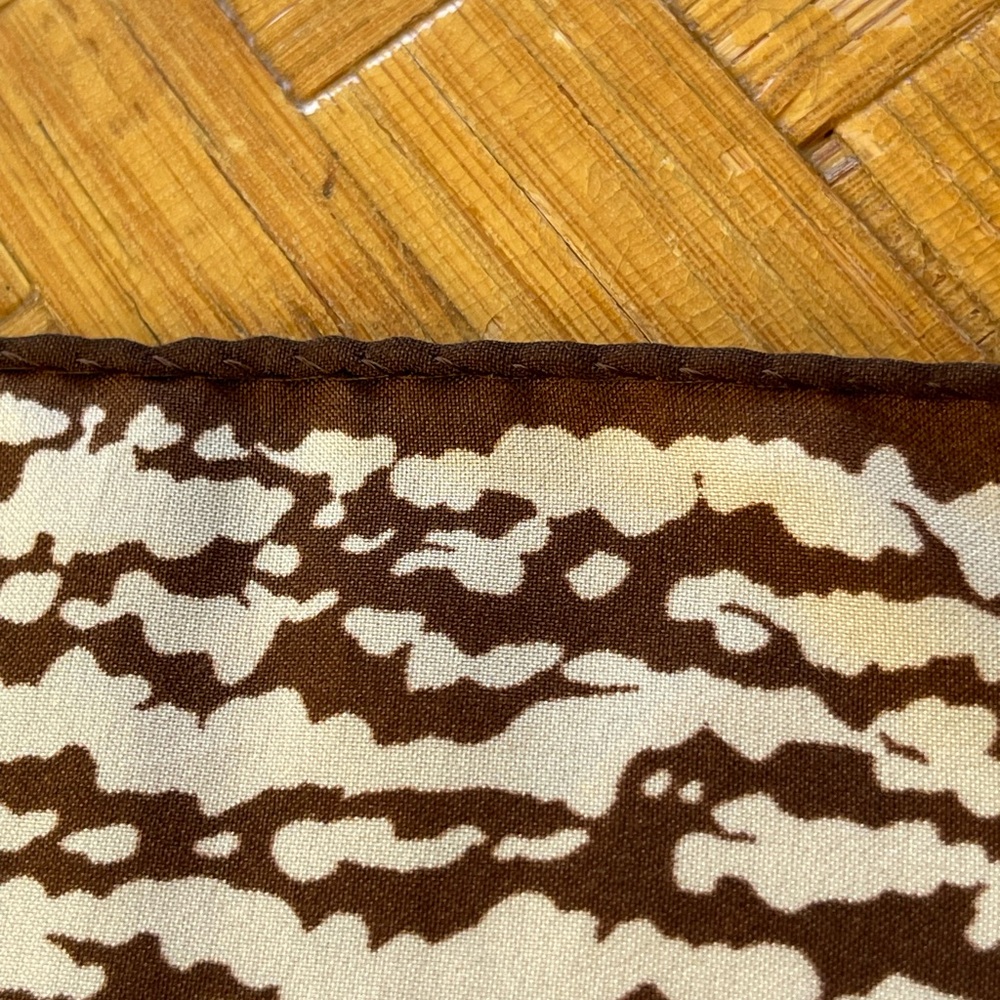 Vintage brown & white polkadot scarf square - Picture 7 of 8